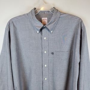 Brooks Brothers 346 Gray Button Down Shirt XL Mens Long Sleeve Cotton Office